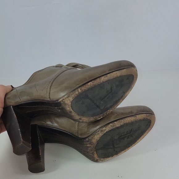 Frye Miranda Lace Leather Heels Distressed Booties - Picture 13 of 16